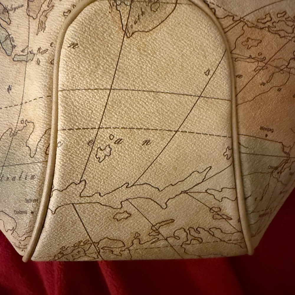 Tan Map Print Clutch - image 5